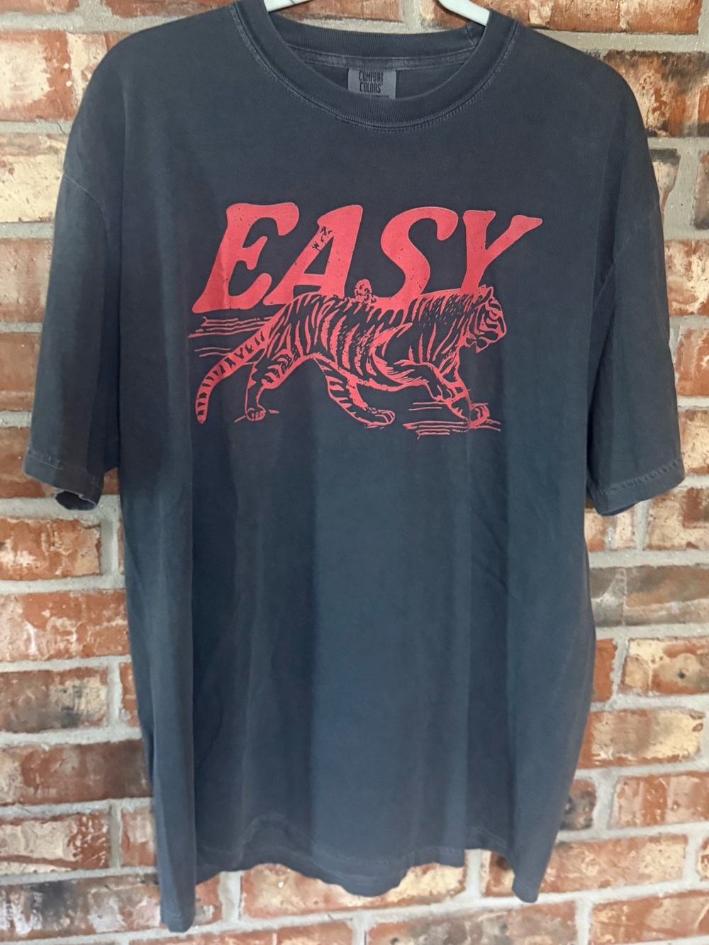 Comfort Colors Black Short Sleeve Tee with Red Tiger Graphic
